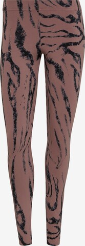 Skinny Pantaloni sportivi 'Future Icons Animal Print' di ADIDAS SPORTSWEAR in marrone: frontale