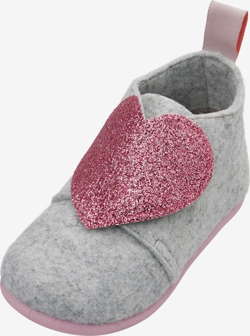 PLAYSHOES Slippers 'Herz' in Grey: front