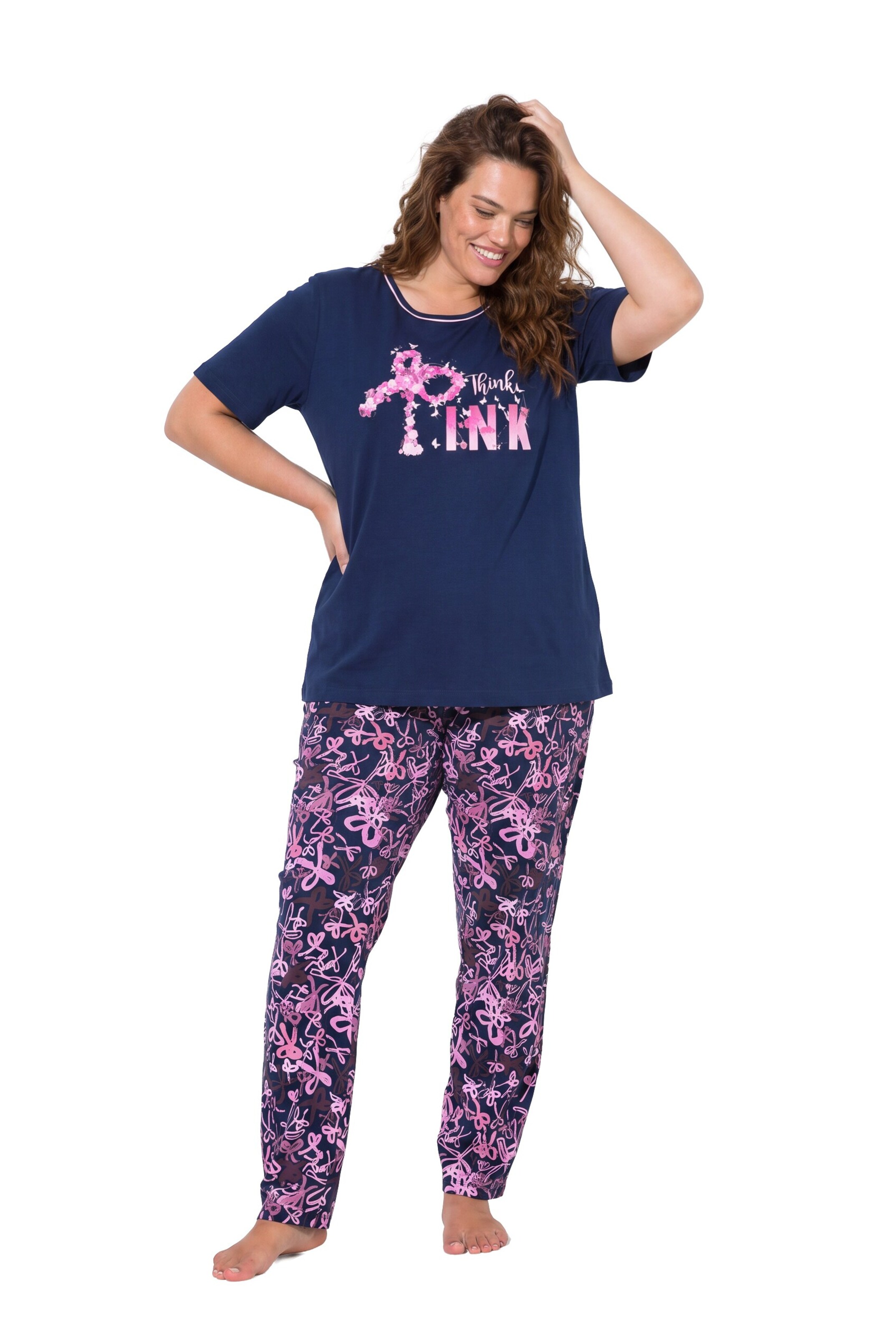 Ulla Popken Pyjama in Blau: Vorderseite
