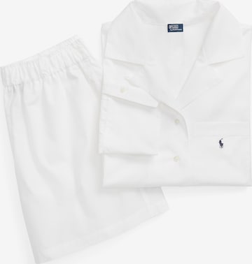 Polo Ralph Lauren Pyjama ' Crop & Boxer Set ' in Wit: voorkant
