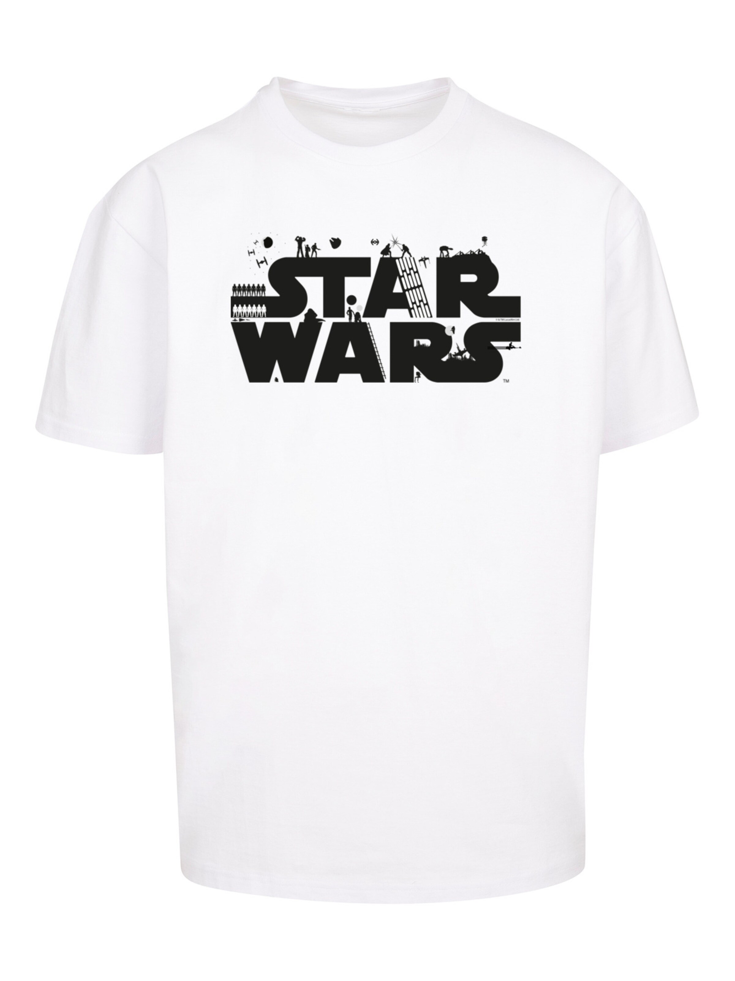 F4NT4STIC Shirt 'Star Wars Minimalist' in Wit: voorkant