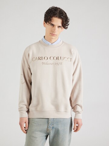 Felpa di Carlo Colucci in beige: frontale