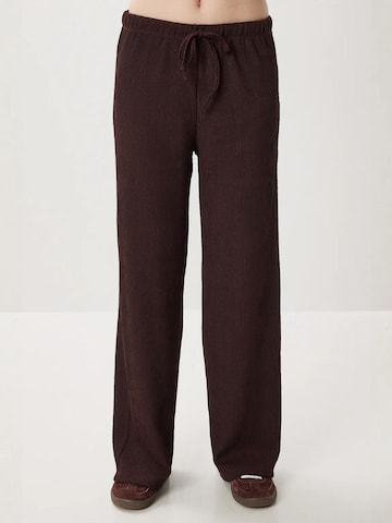 Wide Leg Pantalon Happiness İstanbul en marron : devant