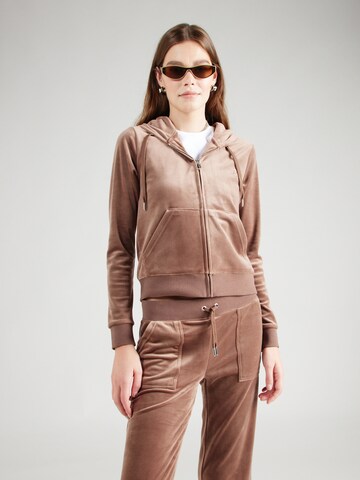 Juicy Couture Zip-Up Hoodie in Brown: front