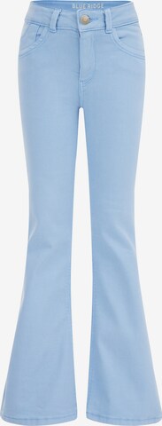 WE Fashion Flared Broek in Blauw: voorkant