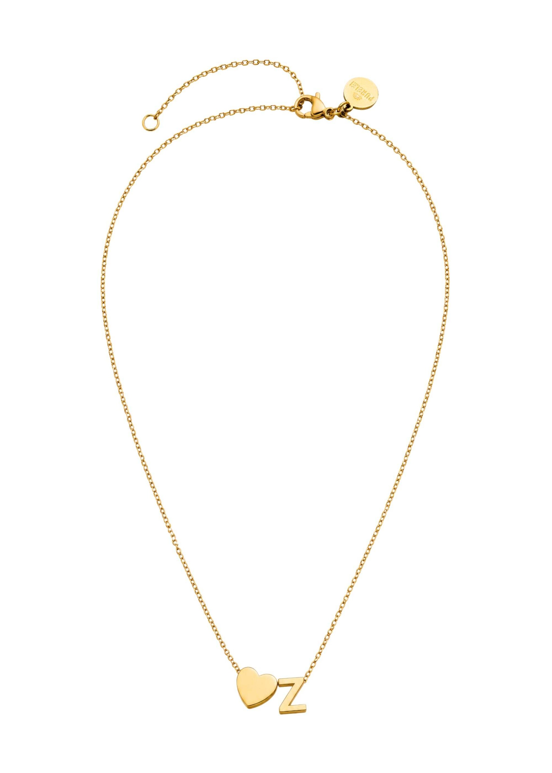 PURELEI - Cadena 'Letter Heart Z' en oro: frente