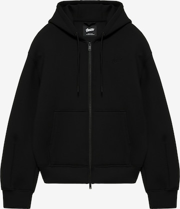 Pull&Bear Sweatjacke 'STWD' in Schwarz: Vorderseite
