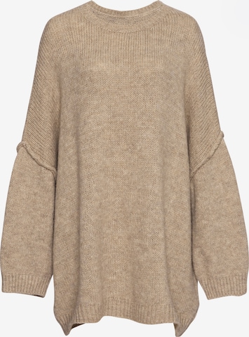 Lilavie Strickpullover ' Vanii ' in Beige: Vorderseite