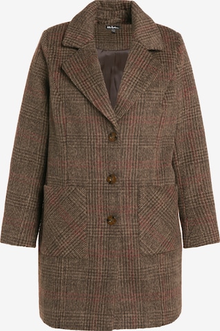 Ulla Popken Between-Seasons Coat in Brown: front