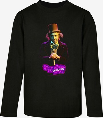 ABSOLUTE CULT Shirt 'Willy Wonka And The Chocolate Factory - Dark Pose' in Black: front