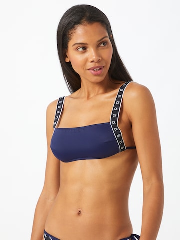 Calvin Klein Swimwear Regular Bikini Top in Blue: front