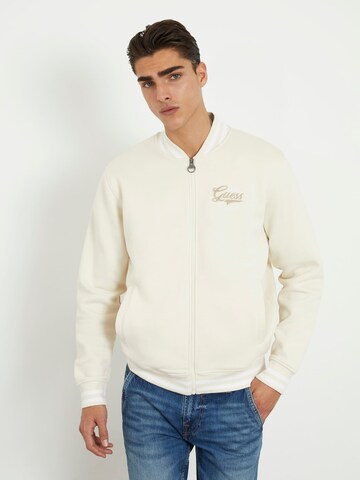GUESS Sweatjacke in Beige: Vorderseite