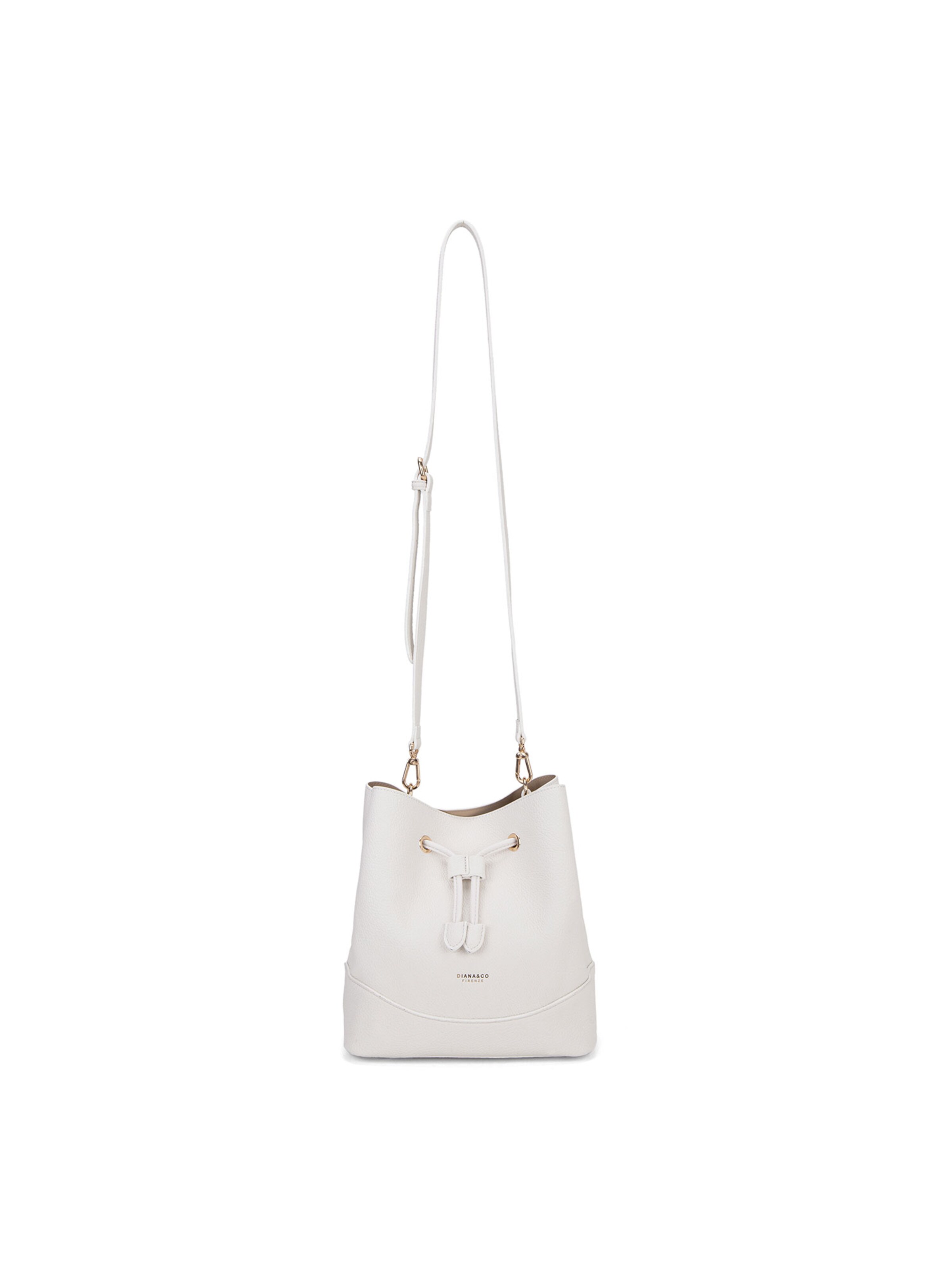 Borsa a mano 'Borsa a Mano Donna Vegan Leather con Coulisse e Tracolla Rimovibile' di Diana&Co. in bianco