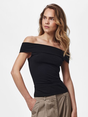 PIECES Shirt 'PCGeorgina' in Black: front