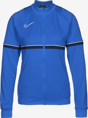 NIKE Trainingsjack in Blauw: voorkant