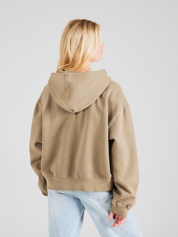 WEEKDAY Zip-Up Hoodie in Beige