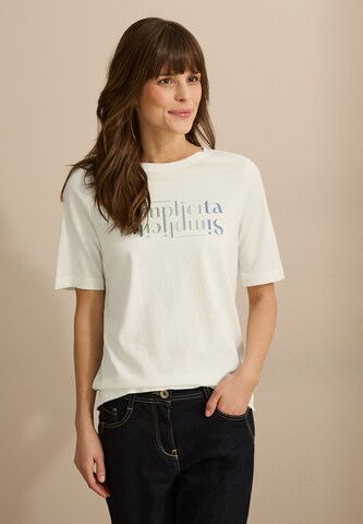 CECIL T-Shirt mit Wording in Weiß: Vorderseite