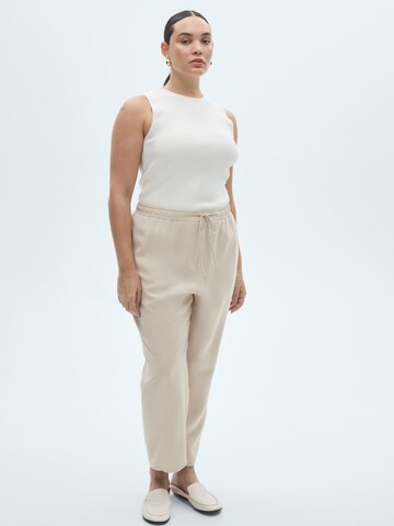MANGO regular Bukser 'FLUIDO' i beige