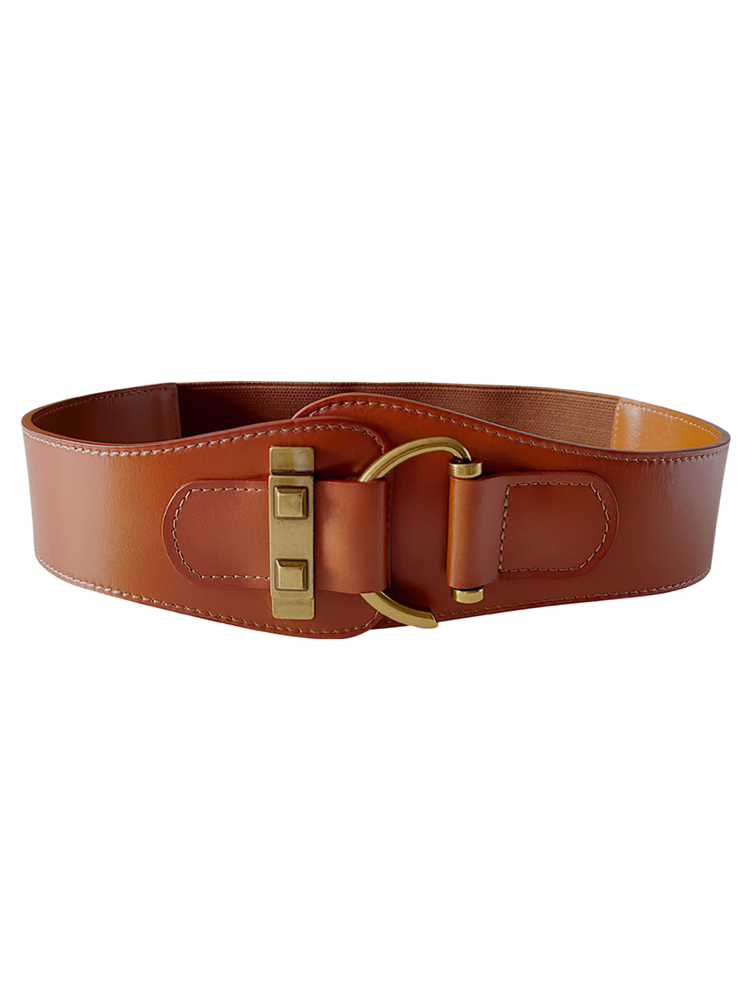 Magicshe Belt 'Breiter Taillengürtel Leder Elastisch' in Brown: front