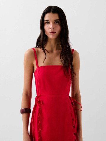 Scalpers Linen Scallop Dress ' ' in Rot