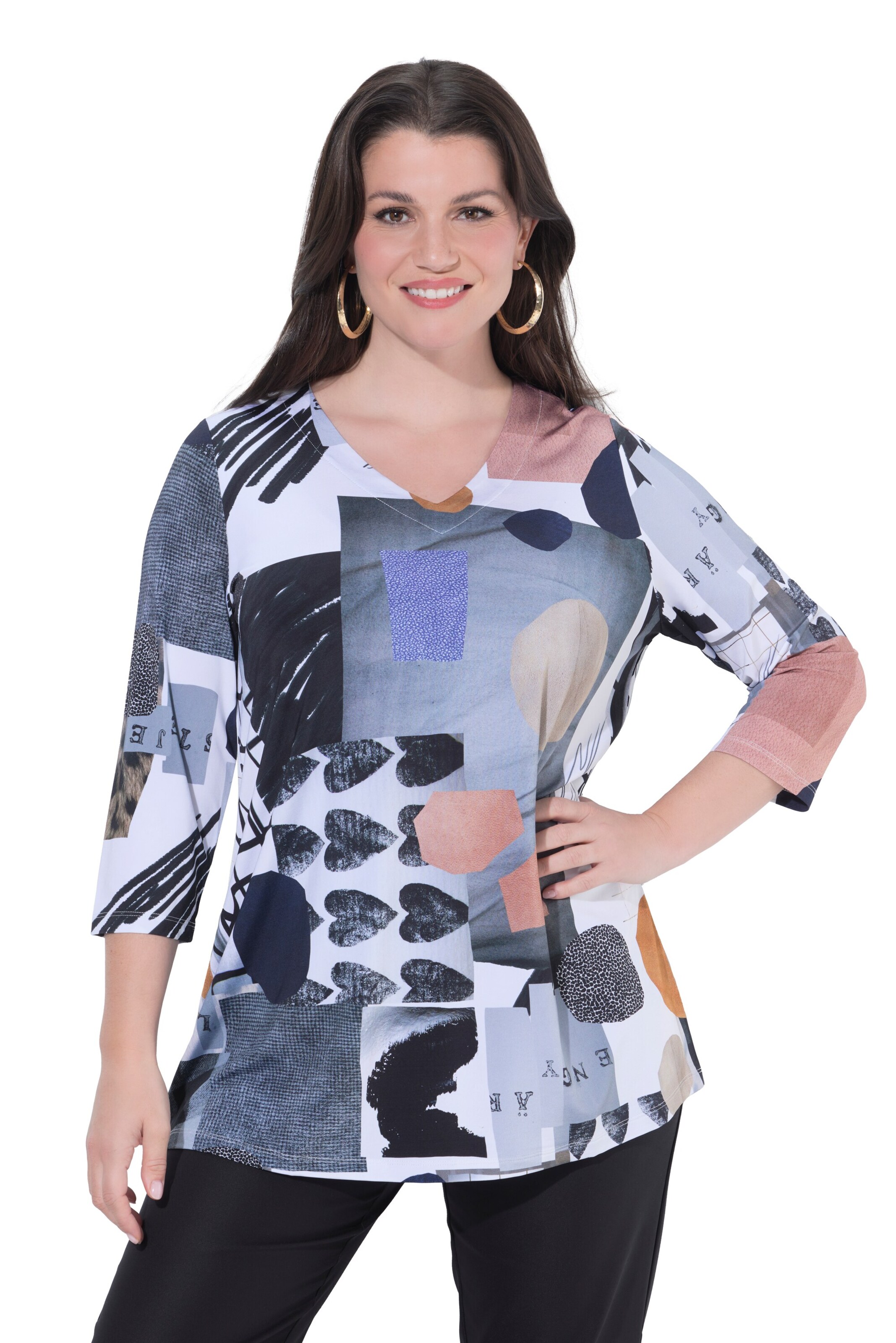 Ulla Popken Shirt in Gemengde kleuren: voorkant