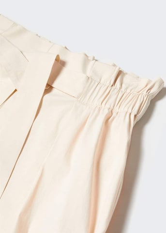 MANGO Normální Kalhoty se sklady v pase 'Paper' – béžová