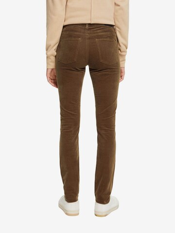 ESPRIT Slimfit Broek in Bruin