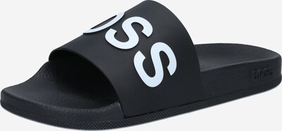 BOSS Casual Ādas čības, krāsa - melns / balts, Preces skats
