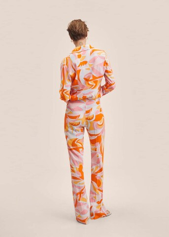 MANGO Szeroka nogawka Spodnie w kant 'Puc' w kolorze pomarańczowy