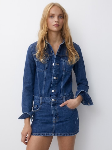 Pull&Bear Shirt Dress in Blue: front