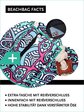 DonDon Beach Bag 'DonDon Strandtasche mit Reißverschluss Shopper Beach bag Badetasche Bunte Welt' in Pink