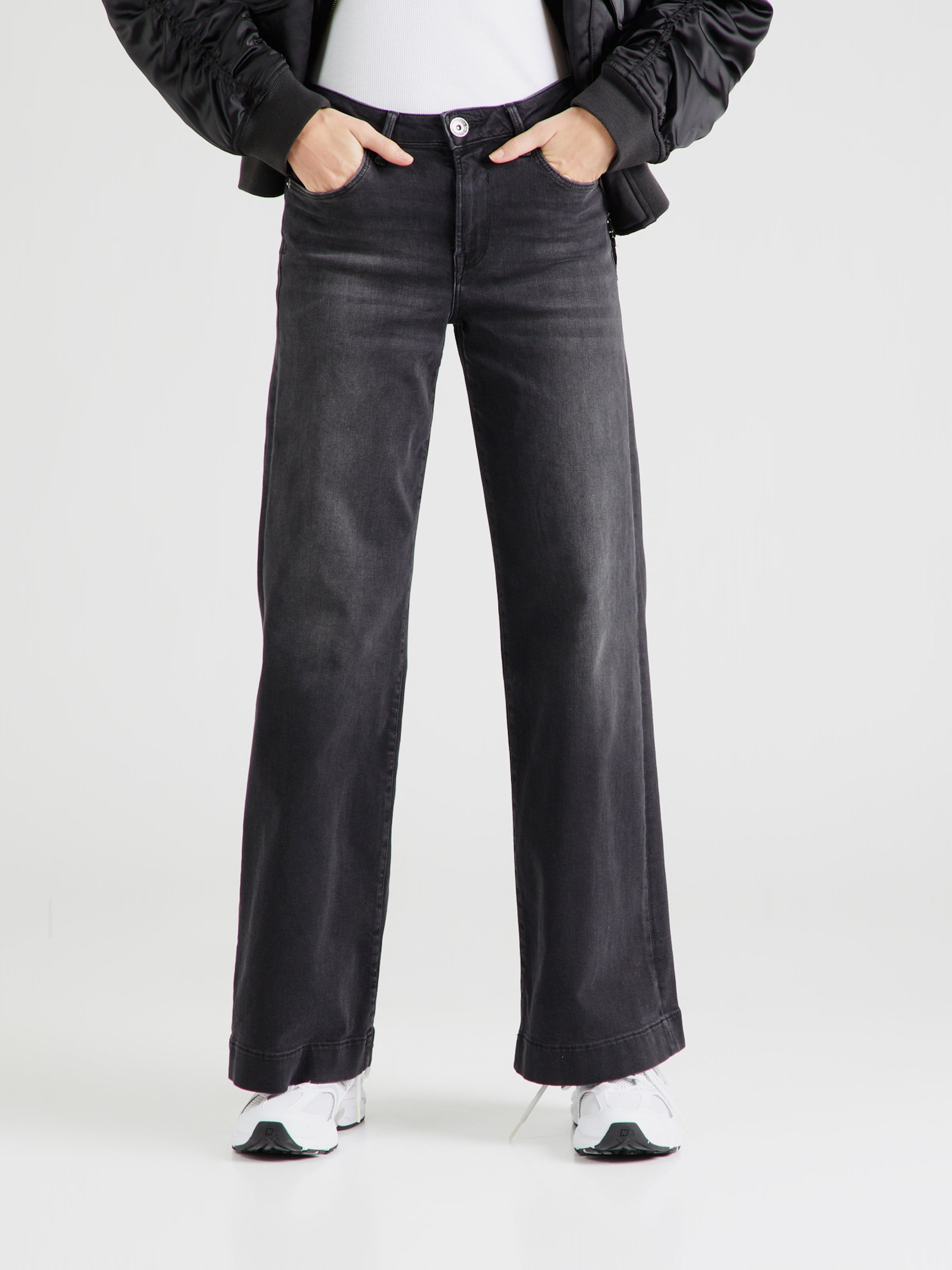 GARCIA Wide leg Jeans in Black Denim ABOUT YOU