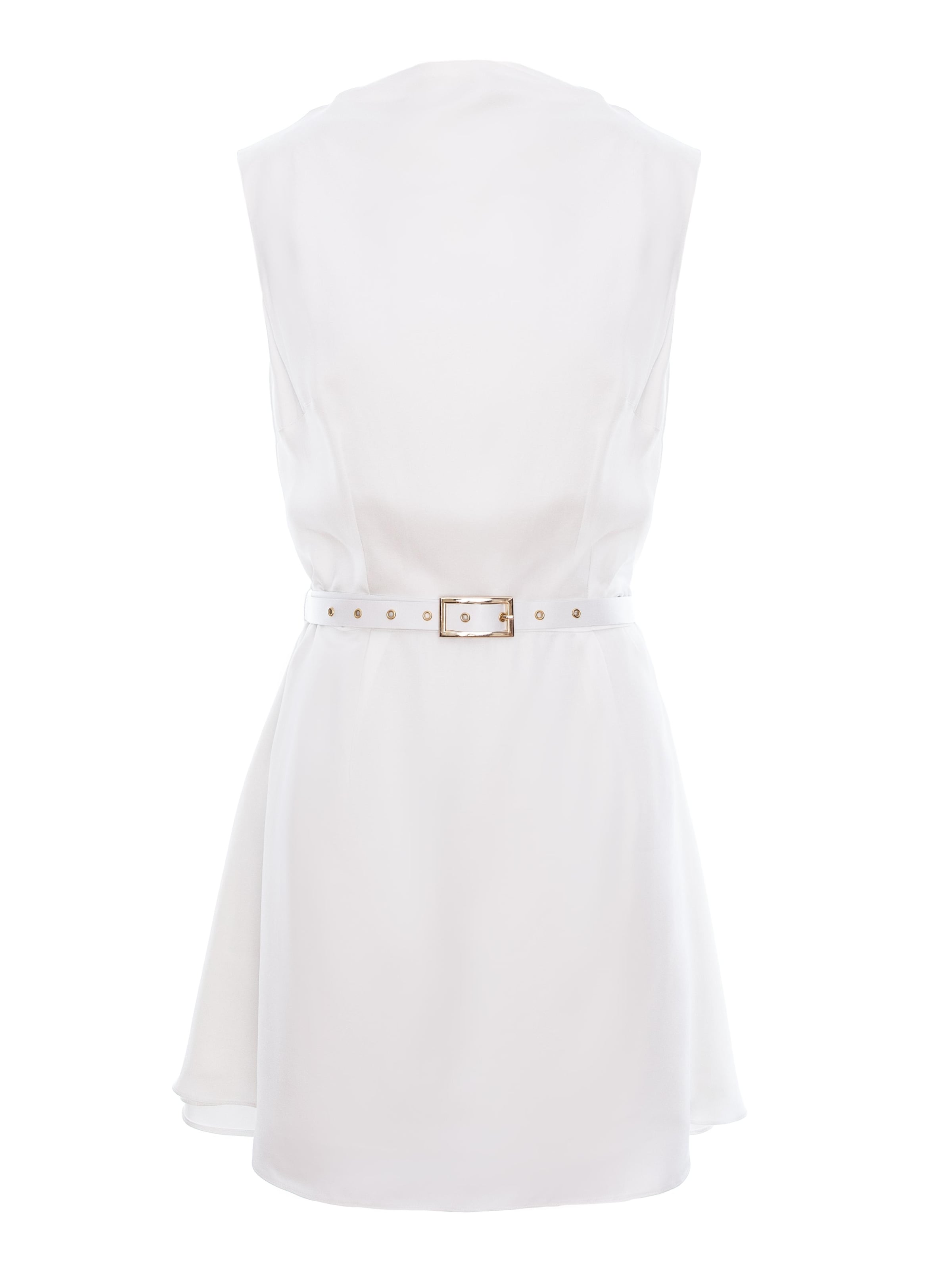 AVENUE N°29 Kjole 'Cowl' i hvid: forside