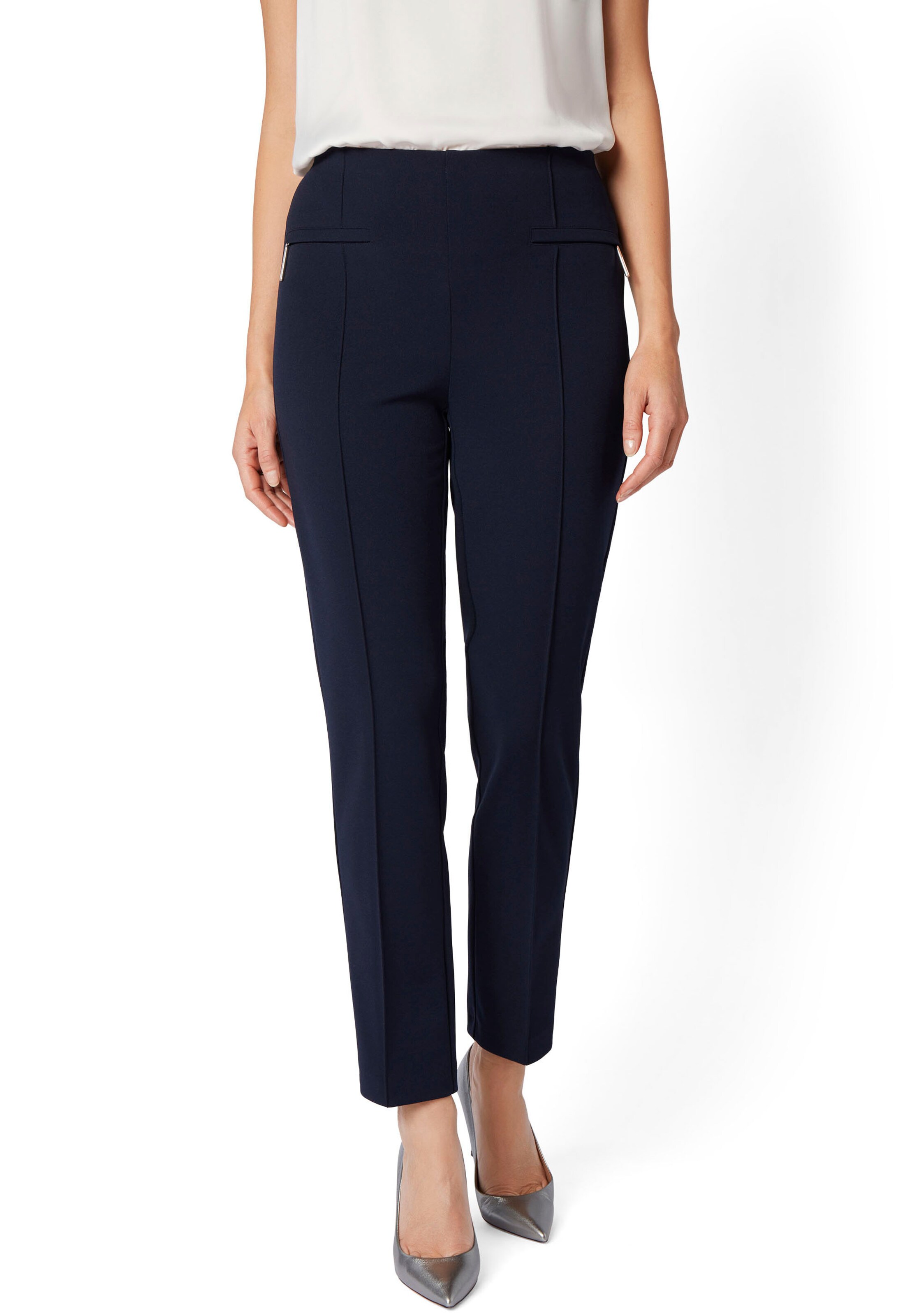 Select By Hermann Lange Regular Pleated Pants in Blue: front