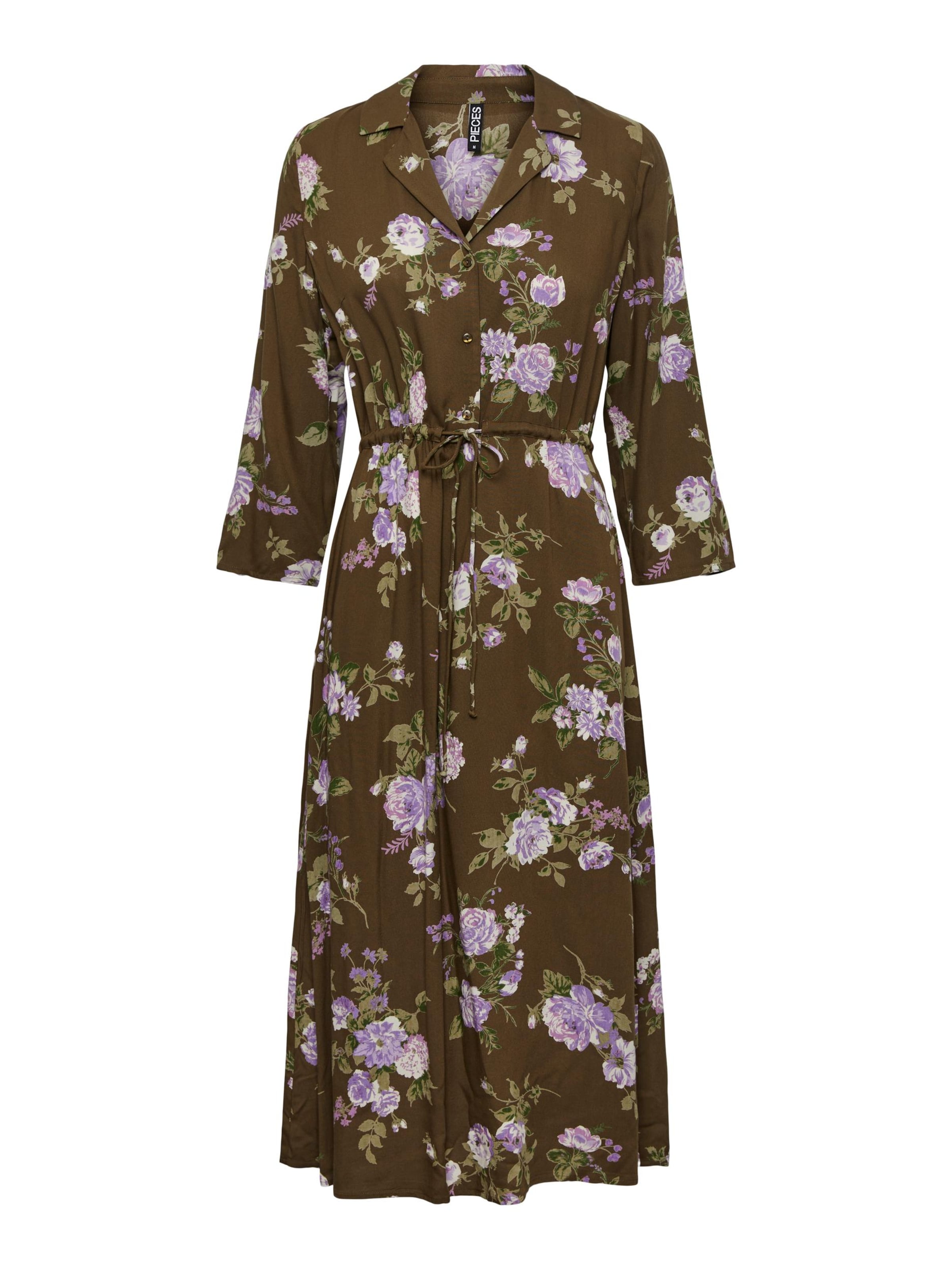 Robe-chemise 'Nya' PIECES en marron : devant