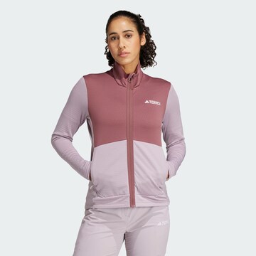 ADIDAS TERREX Athletic fleece jacket in Purple: front