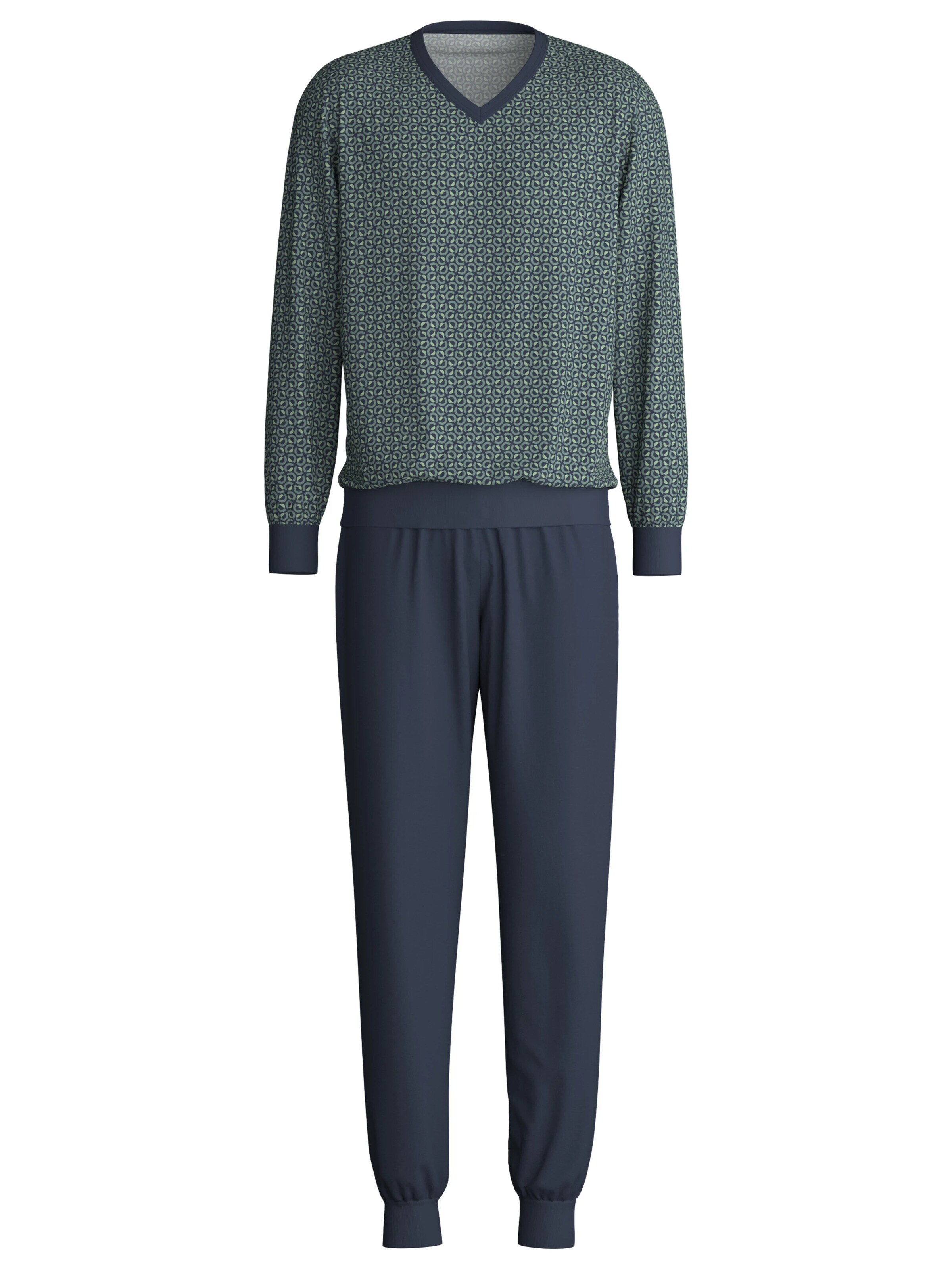 CALIDA Long Pajamas 'Cotton Special' in Grey: front