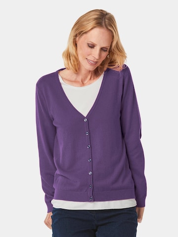 Goldner Knit Cardigan in Purple: front