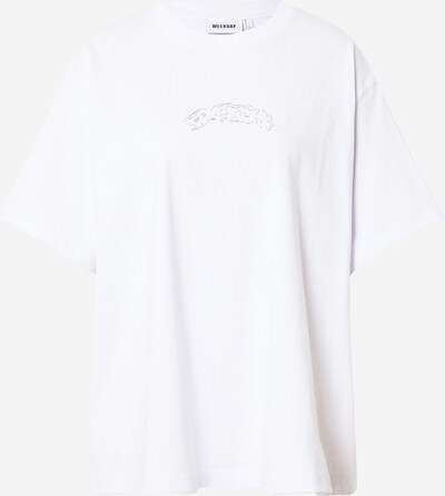 WEEKDAY T-shirt i silver / vit, Produktvy
