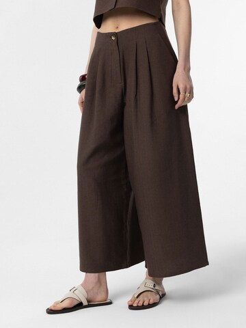 Wide leg Pantaloni con pieghe 'Caroline' di Antioch in marrone: frontale