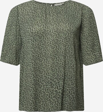 KAFFE CURVE Blouse 'Cliana Ami' in Groen: voorkant