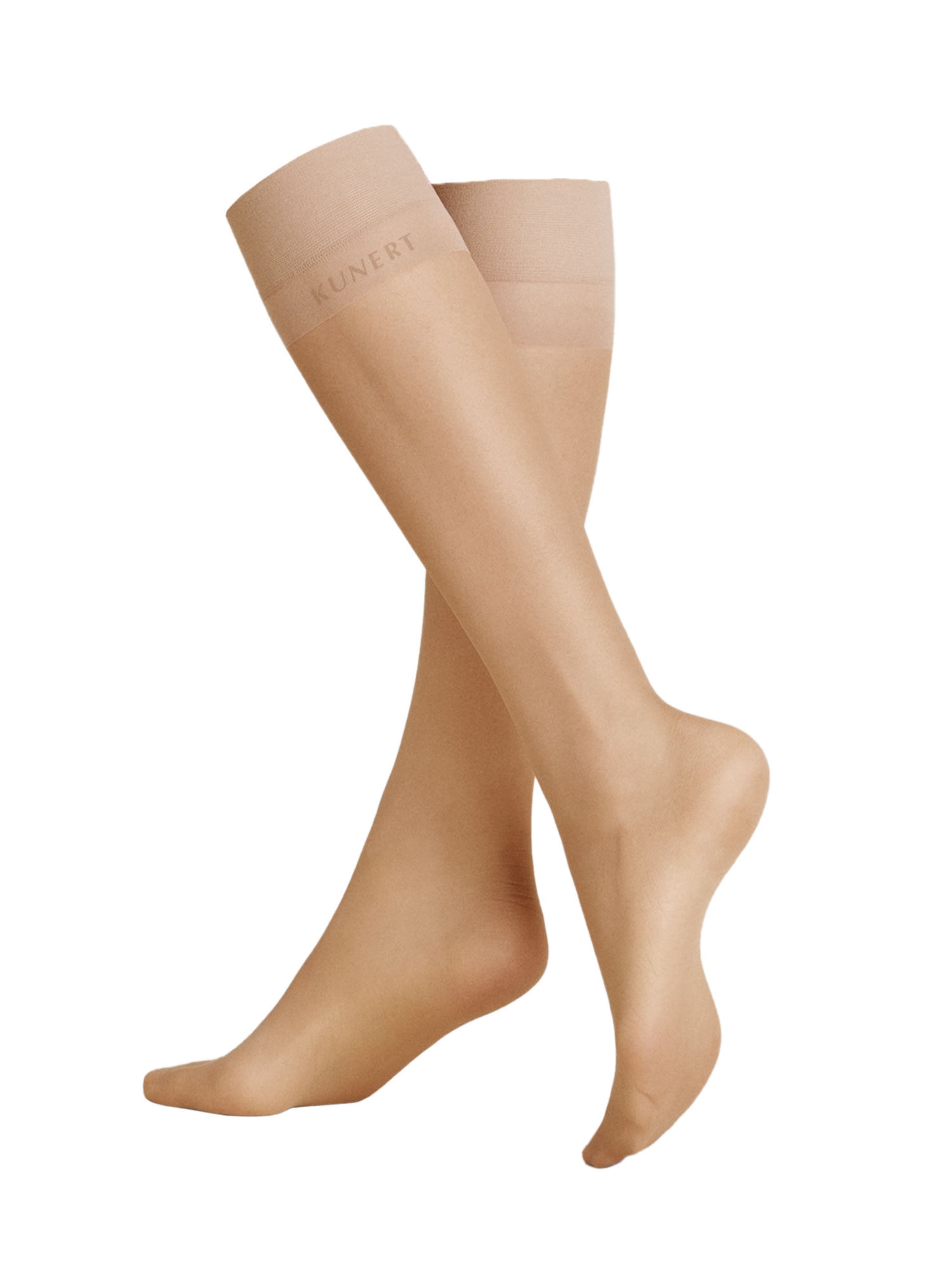 KUNERT Kniestrümpfe 'Perfect Shine 15' in Beige: Vorderseite