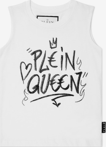 Philipp Plein - Top 'Plein Queen' em branco: frente