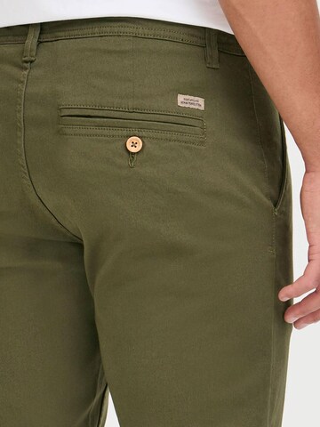 BLEND Slim fit Chino Pants 'Natan' in Green