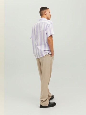 JACK & JONES Comfort fit Button Up Shirt in Purple