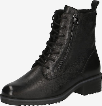 CAPRICE Lace-up bootie in Black: front