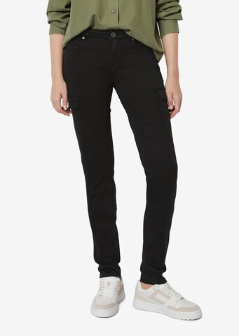 Coupe slim Pantalon cargo Marc O'Polo en noir : devant