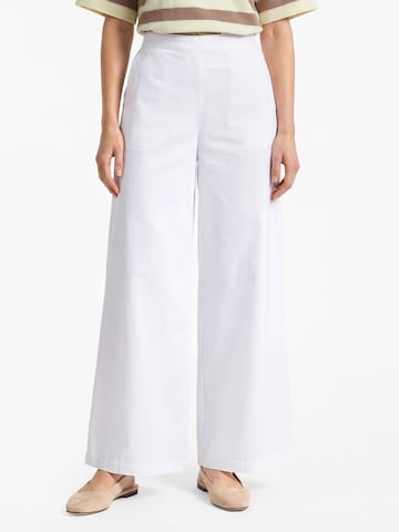 Wide Leg Pantalon Marie Lund en blanc : devant