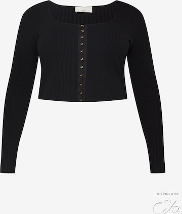 Guido Maria Kretschmer Curvy Shirt 'Leah' in Black: front