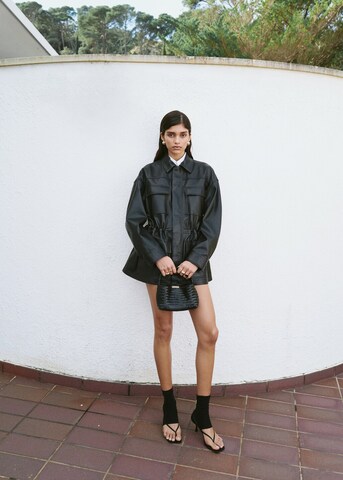 MANGO T-Bar Sandals 'Ross' in Black